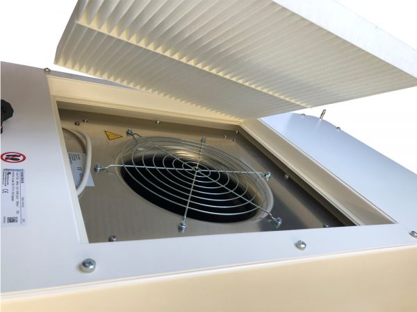 Haeroflow Vorfilter und Sicht auf den Ventilator